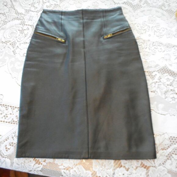 FABULOUS MOTO SKIRT & JACKET SET, Black Leather - Picture 10 of 14